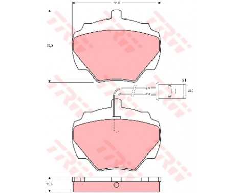 Brake Pad Set, disc brake COTEC GDB976 TRW