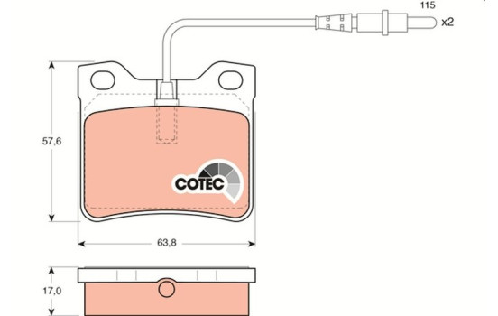 Brake Pad Set, disc brake COTEC GDB985 TRW, Image 2