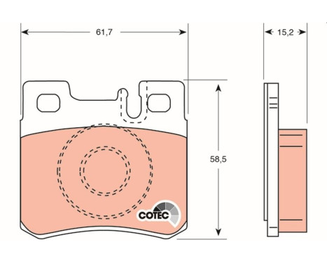 Brake Pad Set, disc brake COTEC GDB987 TRW, Image 2