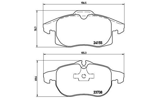 Brake Pad Set, disc brake DIRECTIONAL BRAKE PADS P 10 011 Brembo, Image 2