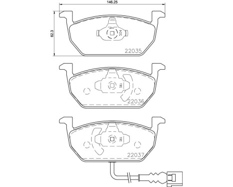 Brake Pad Set, disc brake DIRECTIONAL BRAKE PADS P 85 137 Brembo, Image 3