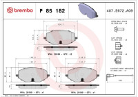 Brake Pad Set, disc brake DIRECTIONAL BRAKE PADS P 85 182 Brembo