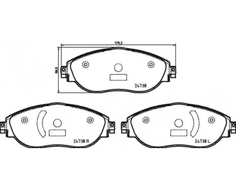 Brake Pad Set, disc brake DIRECTIONAL BRAKE PADS P85166 Brembo, Image 2