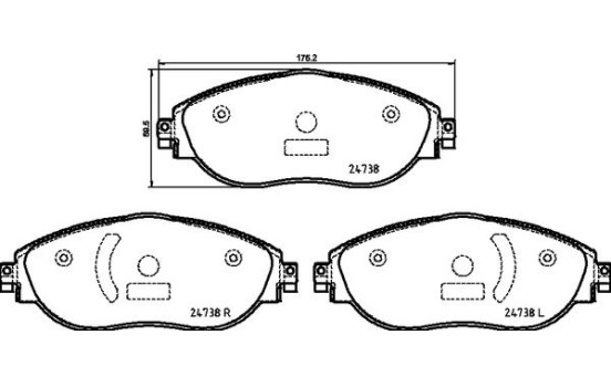 Brake Pad Set, disc brake DIRECTIONAL BRAKE PADS P85166 Brembo, Image 2