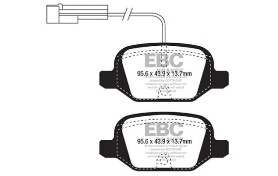 Brake pad set, disc brake DP13382 EBC