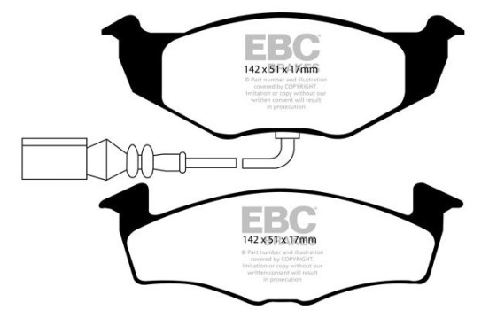 Brake pad set, disc brake DP1498 EBC