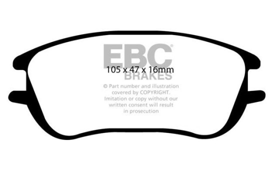Brake pad set, disc brake DP1596 EBC