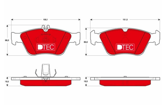 Brake Pad Set, disc brake DTEC COTEC GDB1205DTE TRW