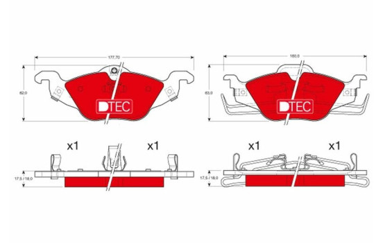 Brake Pad Set, disc brake DTEC COTEC GDB1351DTE TRW