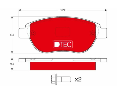 Brake Pad Set, disc brake DTEC COTEC GDB1464DTE TRW