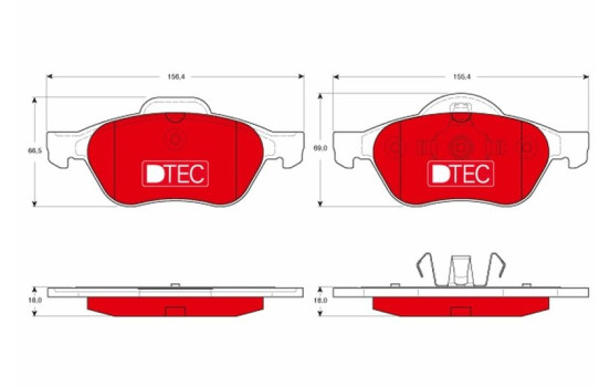 Brake Pad Set, disc brake DTEC COTEC GDB1540DTE TRW