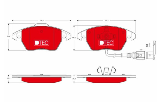 Brake Pad Set, disc brake DTEC COTEC GDB1550DTE TRW, Image 2