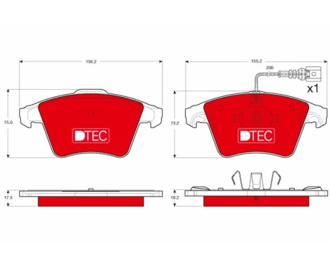 Brake Pad Set, disc brake DTEC COTEC GDB1556DTE TRW