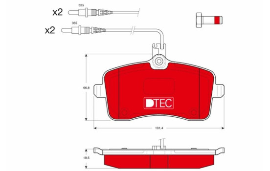 Brake Pad Set, disc brake DTEC COTEC GDB1594DTE TRW