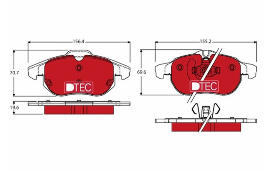 Brake Pad Set, disc brake DTEC COTEC GDB1613DTE TRW
