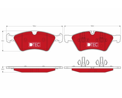 Brake Pad Set, disc brake DTEC COTEC GDB1642DTE TRW