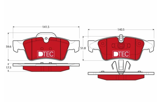 Brake Pad Set, disc brake DTEC COTEC GDB1643DTE TRW