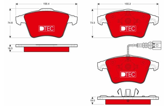 Brake Pad Set, disc brake DTEC COTEC GDB1721DTE TRW