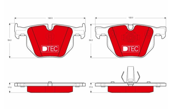 Brake Pad Set, disc brake DTEC COTEC GDB1730DTE TRW