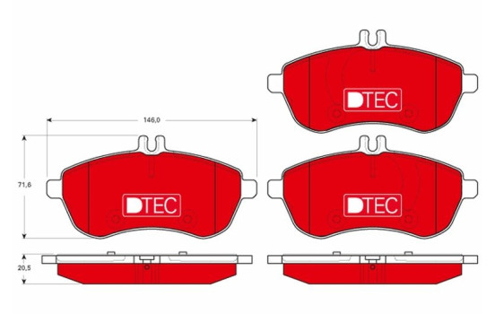 Brake Pad Set, disc brake DTEC COTEC GDB1736DTE TRW
