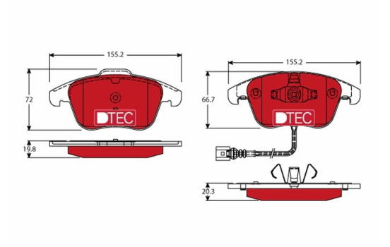 Brake Pad Set, disc brake DTEC COTEC GDB1762DTE TRW