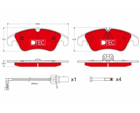 Brake Pad Set, disc brake DTEC COTEC GDB1768DTE TRW