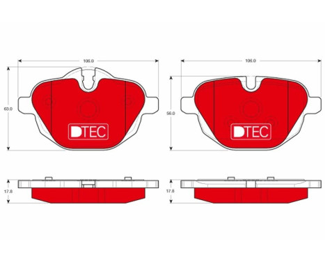 Brake Pad Set, disc brake DTEC COTEC GDB1840DTE TRW