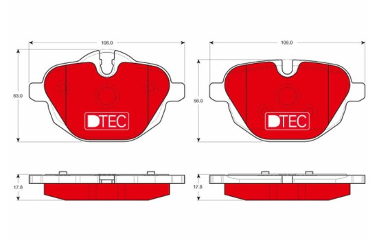 Brake Pad Set, disc brake DTEC COTEC GDB1840DTE TRW