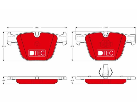 Brake Pad Set, disc brake DTEC COTEC GDB1892DTE TRW