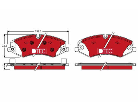 Brake Pad Set, disc brake DTEC COTEC GDB1898DTE TRW