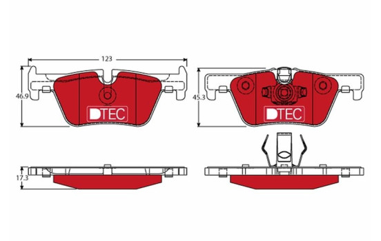Brake Pad Set, disc brake DTEC COTEC GDB1919DTE TRW