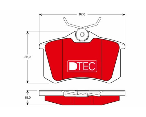 Brake Pad Set, disc brake DTEC COTEC GDB823DTE TRW