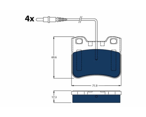 Brake Pad Set, disc brake ELECTRIC BLUE GDB1031BTE TRW