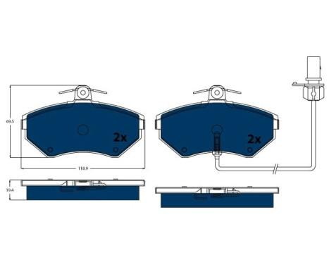 Brake Pad Set, disc brake ELECTRIC BLUE GDB1366BTE TRW, Image 2