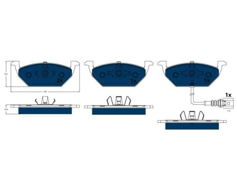 Brake Pad Set, disc brake ELECTRIC BLUE GDB1386BTE TRW