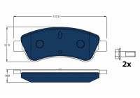 Brake Pad Set, disc brake ELECTRIC BLUE GDB1463BTE TRW