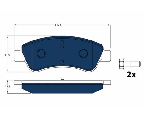 Brake Pad Set, disc brake ELECTRIC BLUE GDB1463BTE TRW