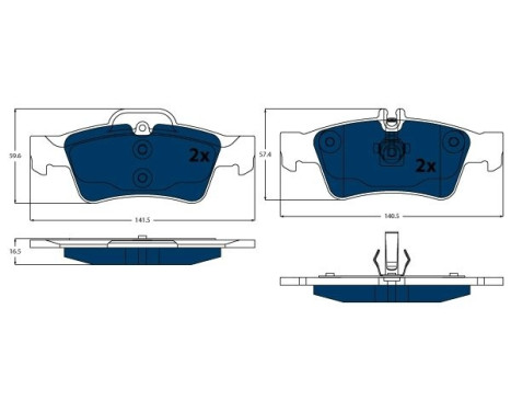Brake Pad Set, disc brake ELECTRIC BLUE GDB1546BTE TRW