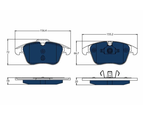 Brake Pad Set, disc brake ELECTRIC BLUE GDB1683BTE TRW