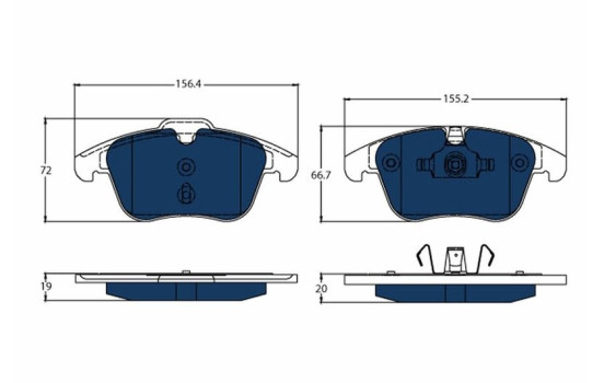 Brake Pad Set, disc brake ELECTRIC BLUE GDB1683BTE TRW