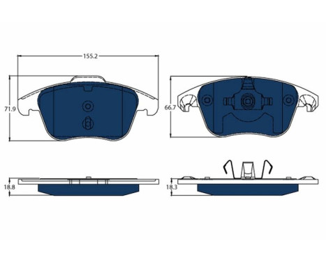 Brake Pad Set, disc brake ELECTRIC BLUE GDB1691BTE TRW