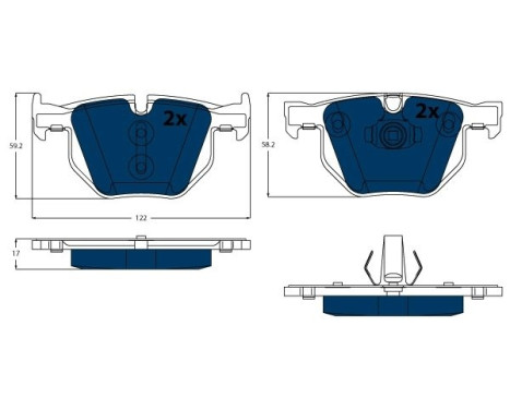 Brake Pad Set, disc brake ELECTRIC BLUE GDB1730BTE TRW