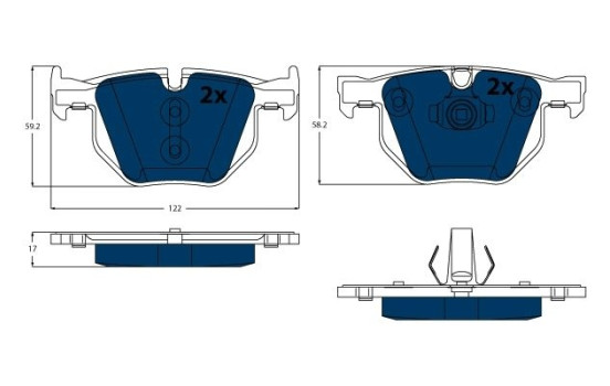 Brake Pad Set, disc brake ELECTRIC BLUE GDB1730BTE TRW