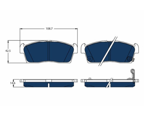 Brake Pad Set, disc brake ELECTRIC BLUE GDB1940BTE TRW