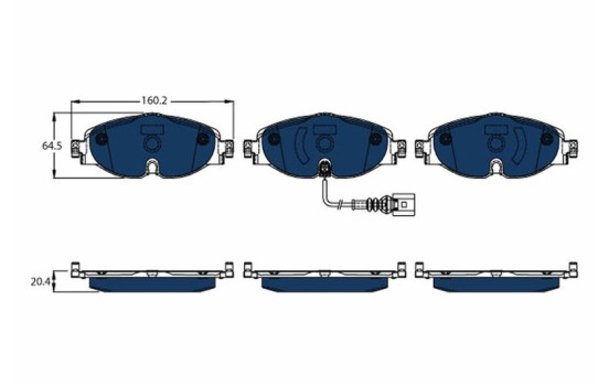 Brake Pad Set, disc brake ELECTRIC BLUE GDB1956BTE TRW