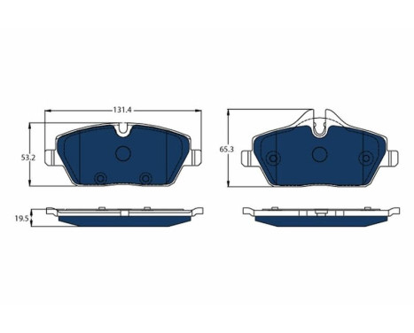 Brake Pad Set, disc brake ELECTRIC BLUE GDB2038BTE TRW