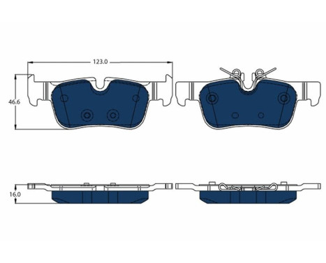 Brake Pad Set, disc brake ELECTRIC BLUE GDB2063BTE TRW