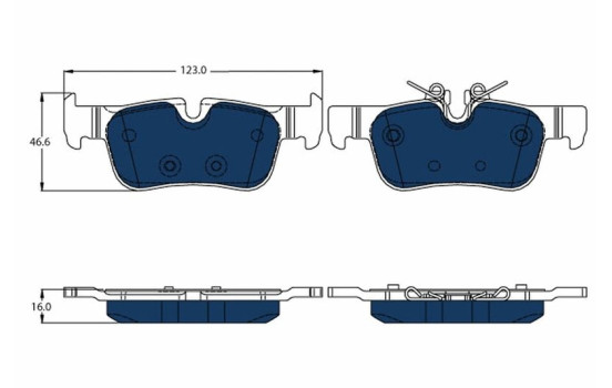 Brake Pad Set, disc brake ELECTRIC BLUE GDB2063BTE TRW