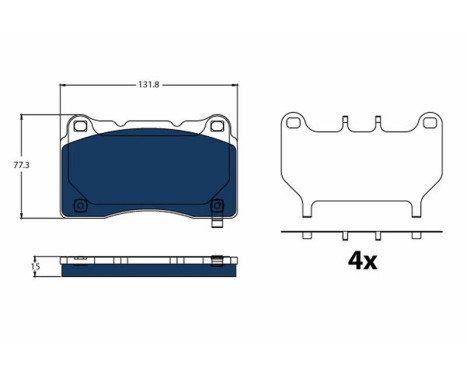 Brake Pad Set, disc brake ELECTRIC BLUE GDB2198BTE TRW