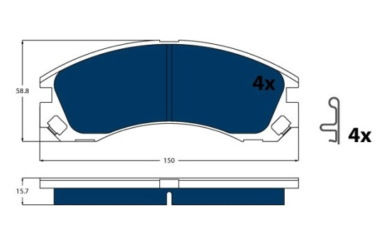 Brake Pad Set, disc brake ELECTRIC BLUE GDB3200BTE TRW, Image 2